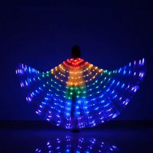 LED Light Up Butterfly Wings Five Color Belly Dance WingsLed Wings Dancing Props Fluorescent Belly