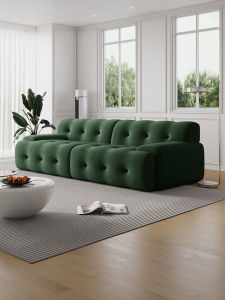 French Cream Style 3D Knit Wheat Dot Pattern Tufted Fabric Living Room Sofa