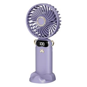 Quạt Làm Mát Cầm Tay Mini Di Động Có Màn Hình Kỹ Thuật Số LED 3600mAh Có Thể Sạc Lại 6 Tốc Độ 90 ° Có Thể Gập Lại Sử Dụng Nguồn USB Dành Cho Du Lịch Ngoài Trời