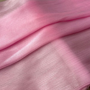 Silver Striped Chiffon Crepe Fabric 100% Polyester Crinkle Glitter Organza Sheer DIY For Sewing Women Blouse Bride Veil Supplies