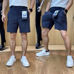 Leavo Johnson Summer High-End Tailored Shorts Mens Casual Straight Leg Five-Quarter Length Youth Fashion Daily Wear