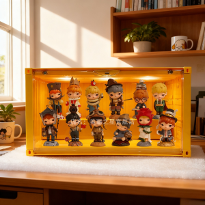 Rose Themed Display Dustproof Storage Box for Figurines Collectibles Hirono Le Petit Prince Series ABS Material 17cm Size