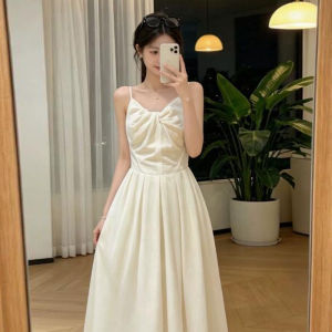 Ge·an·fei | Đầm Hè Dây Đeo Trắng Thanh Lịch