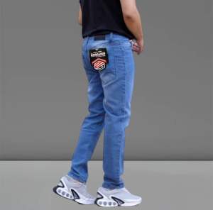 Celana Jeans Pria Panjang Dewasa Slimfit Bahan Melar Hitam Biru Tua Biru Muda Skinny
