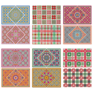 2Pcs Diamond Painting Placemat Flower Diamond Art Painting Kits DIY Diamond Art Placemat Rectangular Diamond Dot Kits