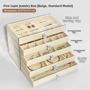 Five Layer Jewelry Organizer Drawer Desktop Jewelry Box
