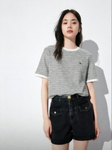 PEACEBIRD | Upgraded Casual Chic Loose Round Neck Color Block Knit T-Shirt
