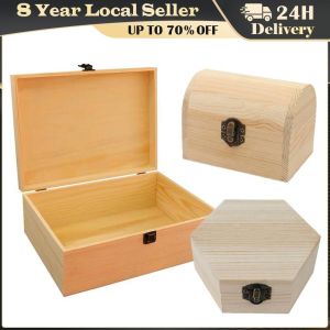Wooden Arched Box Keepsake Vintage Treasure Chest Wood Jewellery Storage Box For Wedding Christmas Gifts Kitchen Cabinet Storage