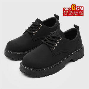 Casual Martin Boots Thick Bottom Mens Shoes 8cm Heightening Leisure Big Head Leather Shoes Versatile Invisible Heightening Genuine Leather Boots