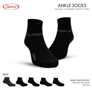 SOREX MEN BASIC ANKLE SNEAKER SOCKS 5001 5002 5003 5004 5005 5006 - KAOS KAKI KANTOR PRIA | Kaos Kaki Pria Sorex High Quality / Kaos Kaki Kerja Kantoran Premium | Kaos Kaki Pria Sorex Elastis Nyaman Di kulit Berbahan Katun | LATANSA