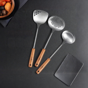 WANGMAZI | Heat Resistant Kitchen Utensil Set with Wooden Handles
