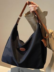 Trendy Nylon Canvas Shoulder Bag Women Large Capacity 2024 New Versatile Crossbody Bag Commuter Tote Bag Soft Handbag