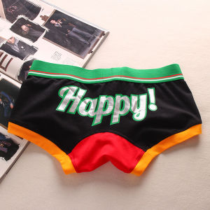 กางเกงบ็อกเซอร์ชายผ้าฝ้ายแท้พิมพ์ลายสไตล์ญี่ปุ่นเอวต่ำ กางเกงบ็อกเซอร์ทรงบ็อกเซอร์แบบบาง กางเกงชั้นในชายทรงแบนสำหรับวัยรุ่น