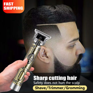 (Stock in Malaysia) Hair Clippers Cordless Rechargeable T-Blade Close Cutting Shaver Buddha Electric Hair Trimmer for Men