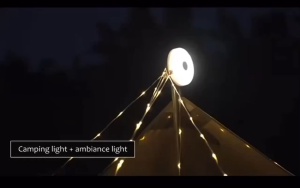 Outdoor camping light Solar rechargeable camp LED light outdoor decorative light canopy Warm colorful light tent light
