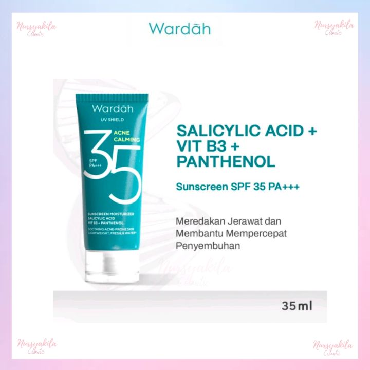 Wardah UV Shield Acne Calming Sunscreen Moisturizer SPF 35 PA
