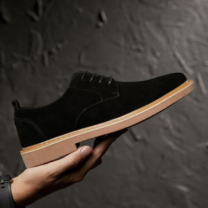 Playboy Mens Shoes Suede Leather Casual Leather Shoes Matte Work Shoes Mens Suede Martin Shoes Mens Youth Fashion