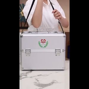 Multi functional large aluminum alloy double opening medicine box large capacity multi-layer medicine box home medicine box enterprise emergency medicine box