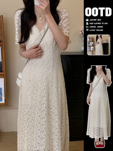 SUSIEYUAN | Elegant Lace White Summer Waist-cinching Dress