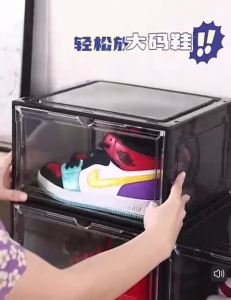 ~SG Seller~ Side/Front Door Big Capacity Magnetic Stackable Shoes Sneakers Display Storage Shoe Sneaker Box Rack Cabinet Shoe Storage Box
