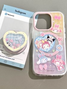 Cartoon Magnetic Shake Shake Love Phone Case Full Cover Protection for  15ProMax 14 New Model 13 Dual Layer IMD Glossy 15P Women 14Pro