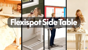 FlexiSpot H7 Height Adjustable Side Table with Cup Holder Overbed Desk for Ergonomic Home Office Use - Lazada