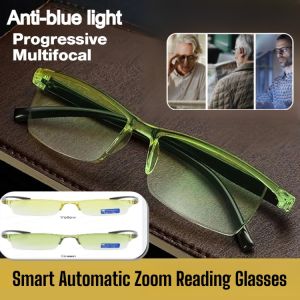 Smart Automatic Zoom Gradient Reading Glasses Progressive Multifocal Presbyopic Glasses