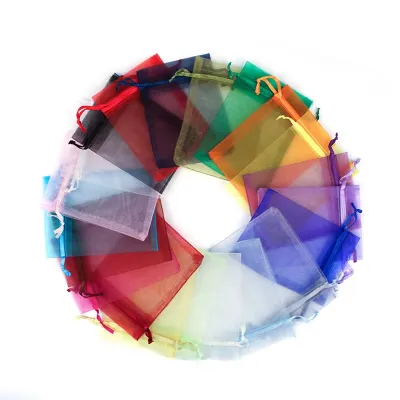 100pcs 5×7cm Portable drawstring gauze bags organza pouches Mosquito prevention jewelry accessories holiday decoration pouches