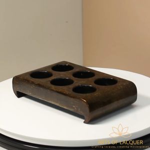 Khay Đựng Chén Nâu Thanh Lịch