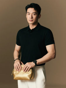 Business Casual Mens Short Sleeve Polo Shirt American Collar Cool Feeling Summer Fashionable Youthful Regular Fit Polo