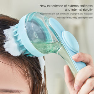Homen Long Handle Silicone Shampoo Brush Head Scalp Massage Comb Hair Washing Comb Body Massage Brush Bath Shower Brush Salon Hairdressing Tool