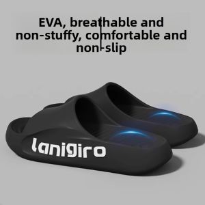 Mens Summer Thick Bottom Sporty Slip-On Slippers Anti-Slip Odor-Resistant Home Wear Outdoor Slippers Comfortable EVA Material