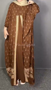 Gamis Kaftan Morif Sakina Rayon Premium Jumbo Ld 180 cm Syari Panjang Muslimah Nyaman Terbaru