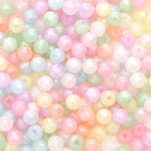 ลูกปัดอะคริลิคสีผสมขนาด8/10/12มม. ลูกปัดแฟชั่นมาการองทรงกลมหลวมสำหรับสร้อยข้อมือทำด้วยมือต่างหูสร้อยคอพวงกุญแจอุปกรณ์การทำเครื่องประดับหัตถกรรม DIY