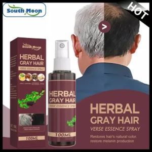 Black Hair Spray Rambut Gelap Cair Anti Rambut Putih Herbal Perawatan Rambut Serum Menghitamkan Rambut Mengurangi Rambut Abu-abu Kulit Kepala Menutrisi Rambut Berkilau Cepat Membuat Rambut Putih Ke Hitam Sampo Rambut 100ML