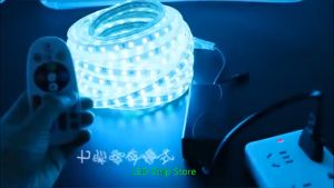 5050 SMD 220V Strip Light for ceiling Room RGB Flexible Lights Waterproof LED Bar Light with Driver APP Remote covelight