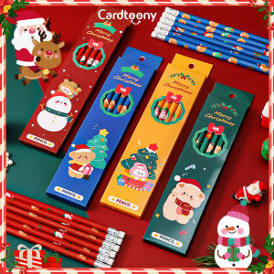 6 Pcs Pensil Natal Dengan Penghapus Santa Claus Snowman Cute Lucu Imut Xmas Kado Hadiah Souvenir Pencil