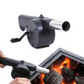 LMETJMA Hand BBQ Fan Outdoor BBQ Fan Air Blower For Barbecue Picnic Manual Crank Grill BBQ Fan Fire Bellows BBQ Tools KC0266. 