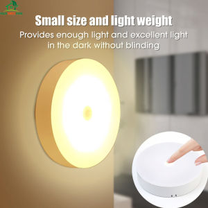 High Quality Durable USB Charging LED Bedside Light 3 Colors Adjustable Round Night Lamp Household Power Saving Bedside Lights