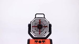 Quạt Chạy Bằng Pin Di Động 20000mAh Có Đèn LED Và Móc Treo Quạt Để Bàn/cắm Trại Có Thể Sạc Lại Dùng Cho Lều Ngoài Trời Xe Hơi Làm Mát Khi Đi Du Lịch Có Điều Khiển Từ Xa