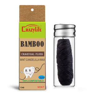 Crazylife Clean Oral Bamboo Charcoal Thread Corn Floss Disposable Floss 30M Long Single