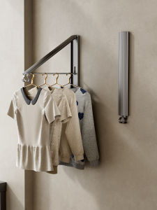 ตู้เสื้อผ้าแบบพับได้ที่ซ่อนได้ รูปทรงเรขาคณิต ทำจากอะลูมิเนียม ไม่ต้องเจาะรู ใช้สำหรับแขวนเสื้อผ้าในบ้านและสวน