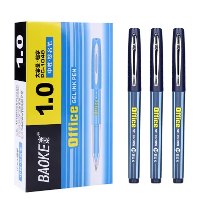 BAOKE PC1048 1.0mm Office Gel Ink Pen Black Blue Ink Color Large Capacity Metal Clip Pen For Sign Noted Writing