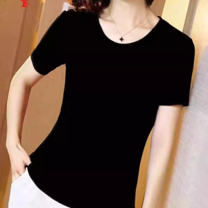 Fashionable Diamond Embellished Long Sleeve Base Shirt Womens Stylish Anti-Aging Semi-High Collar Versatile Autumn Winter Top