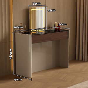 Italian Minimalist Adjustable Dressing Table and Jewelry Cabinet