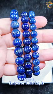 Premium Grade Natural Emperor Blue Lapis with Pyrite Inclusion Bracelet