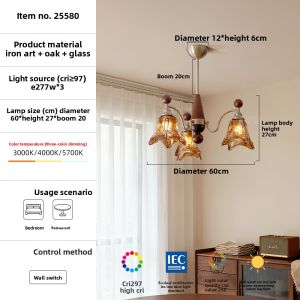 FANCY LAMP CLUB | Retro Living Room Pendant Light Glass