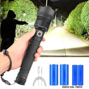ที่มีประสิทธิภาพ xhp70.2 ไฟฉายไฟฉาย Super Bright USB ชาร์จซูมไฟฉาย LED ยุทธวิธี xhp70 2*26650 แบตเตอรี่ Camp โคมไฟ