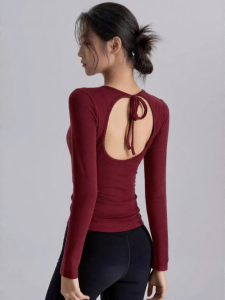 FITNESSGIRL | Padded Slimming Sports Top For Yoga Pilates Running Long Sleeve