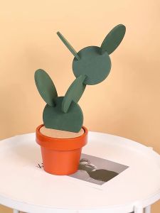 DIY Cactus Shaped Cup Coasters Cup Mat Heat Insulation Coasters HolderCactus Coasters Set with 6Pcs